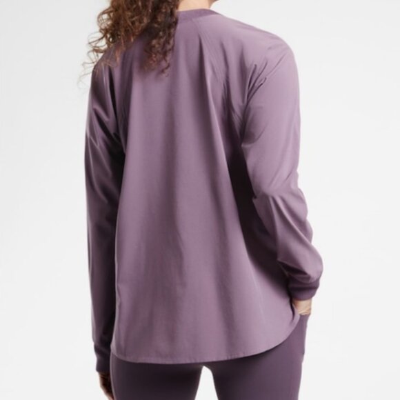 Athleta Zephyr Long Sleeve V-Neck Top Purple Size XL NWT - Picture 3 of 10